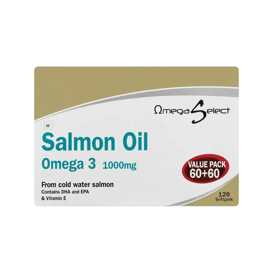 Omega Select Salmon Oil Omega 3 Softgels, 120's