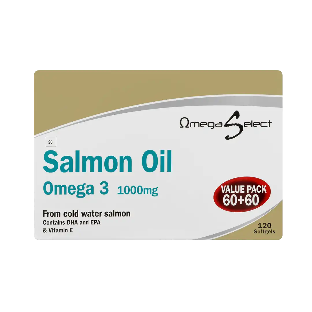 Omega Select Salmon Oil Omega 3 Softgels, 120's