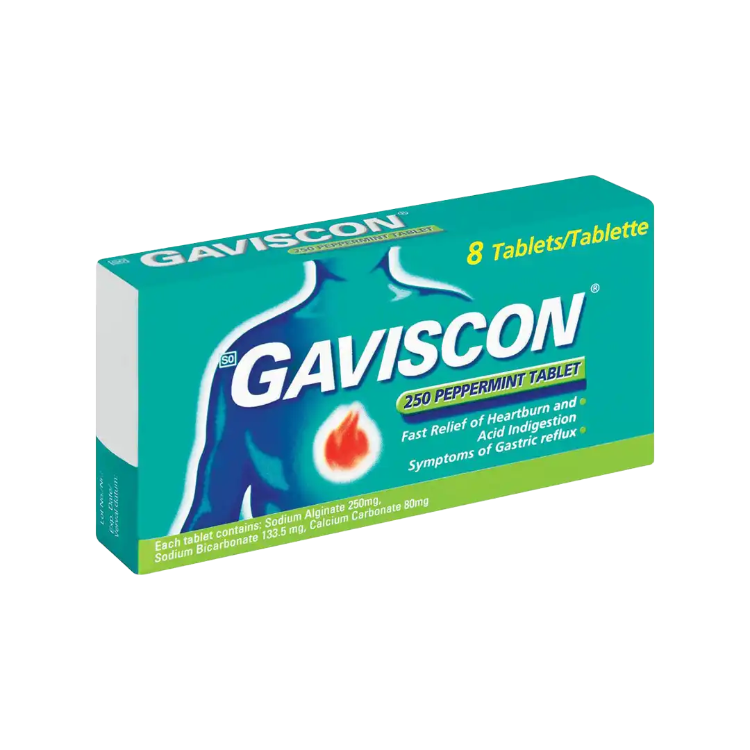 Gaviscon 250 Peppermint Tablets, 8's