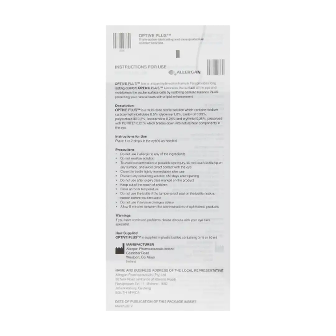 Allergan Optive Plus Eye Drops, 10ml