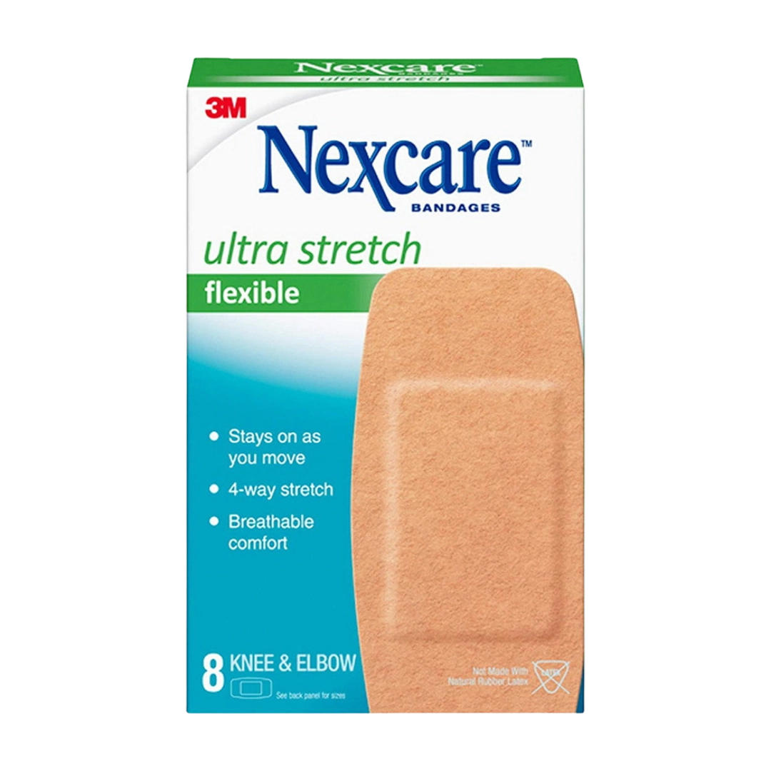 3M Nexcare Comfort Strip Ultra Fabric Bandages For Knee And Elbow, 8's