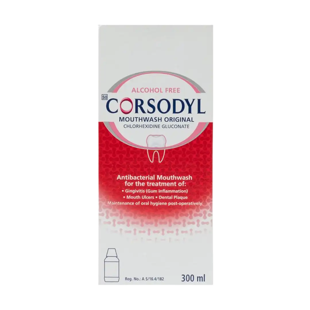 Corsodyl Alcohol Free Antibacterial Mouthwash, 300ml