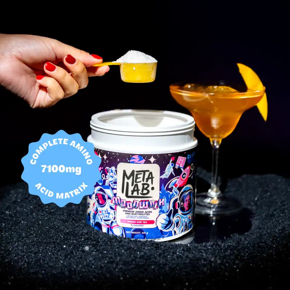 Metalab Moonwalk Premium Amino Acids & Electrolytes Mango Ice Tea, 425g