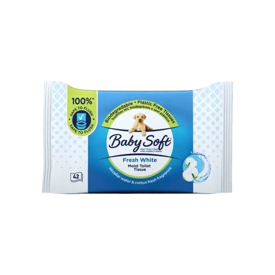 Baby Soft Fresh White Tissue Wipes, 42's