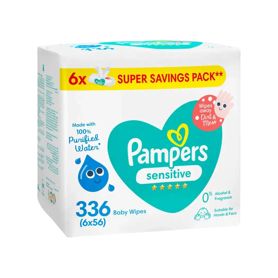 Pampers Baby Wipes Sensitive, 336's