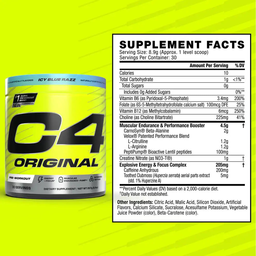 Cellucor C4 Original Pre-Workout Powder 195g, Assorted