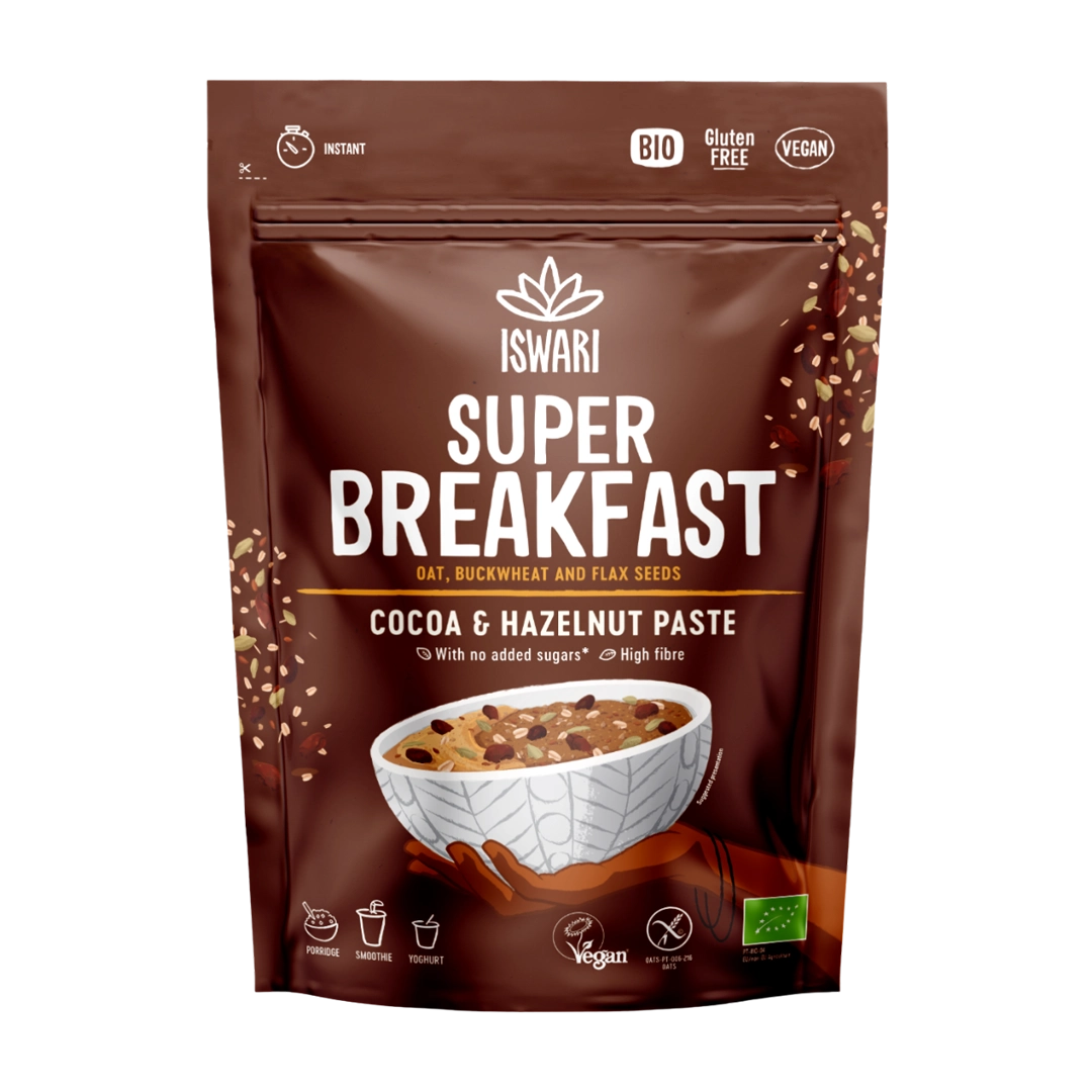 Iswari Super Breakfast Cacao and Hazelnut Paste, 360g