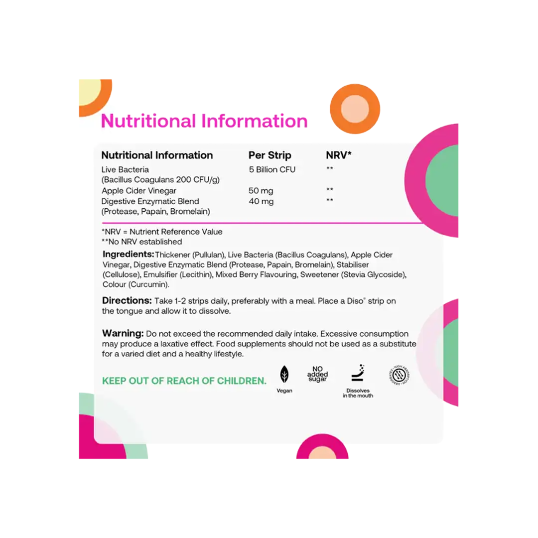 Diso Hapi Tum Probiotic Strips, 30's