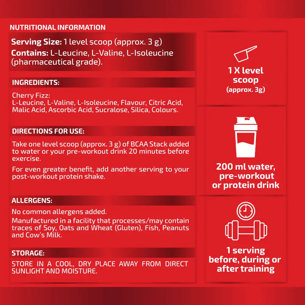 Pro Nutrition BCAA Stack Cherry, 255g