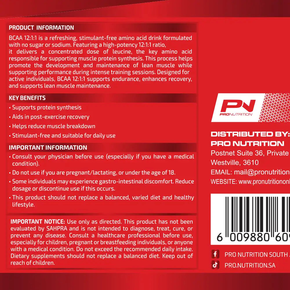 Pro Nutrition BCAA Stack Cherry, 255g