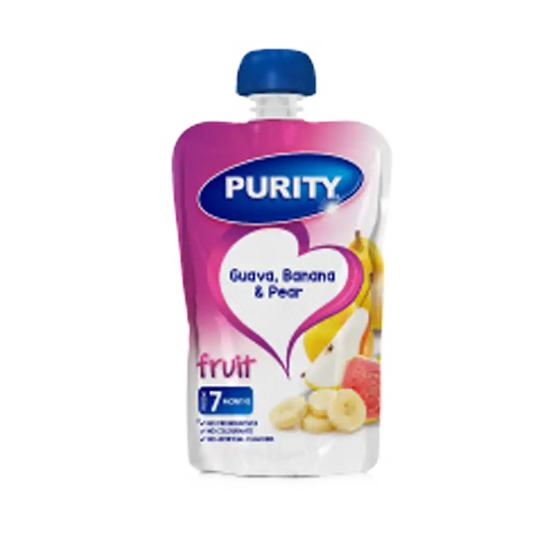 Purity Pouches Pear, Banana & Guava, 110ml