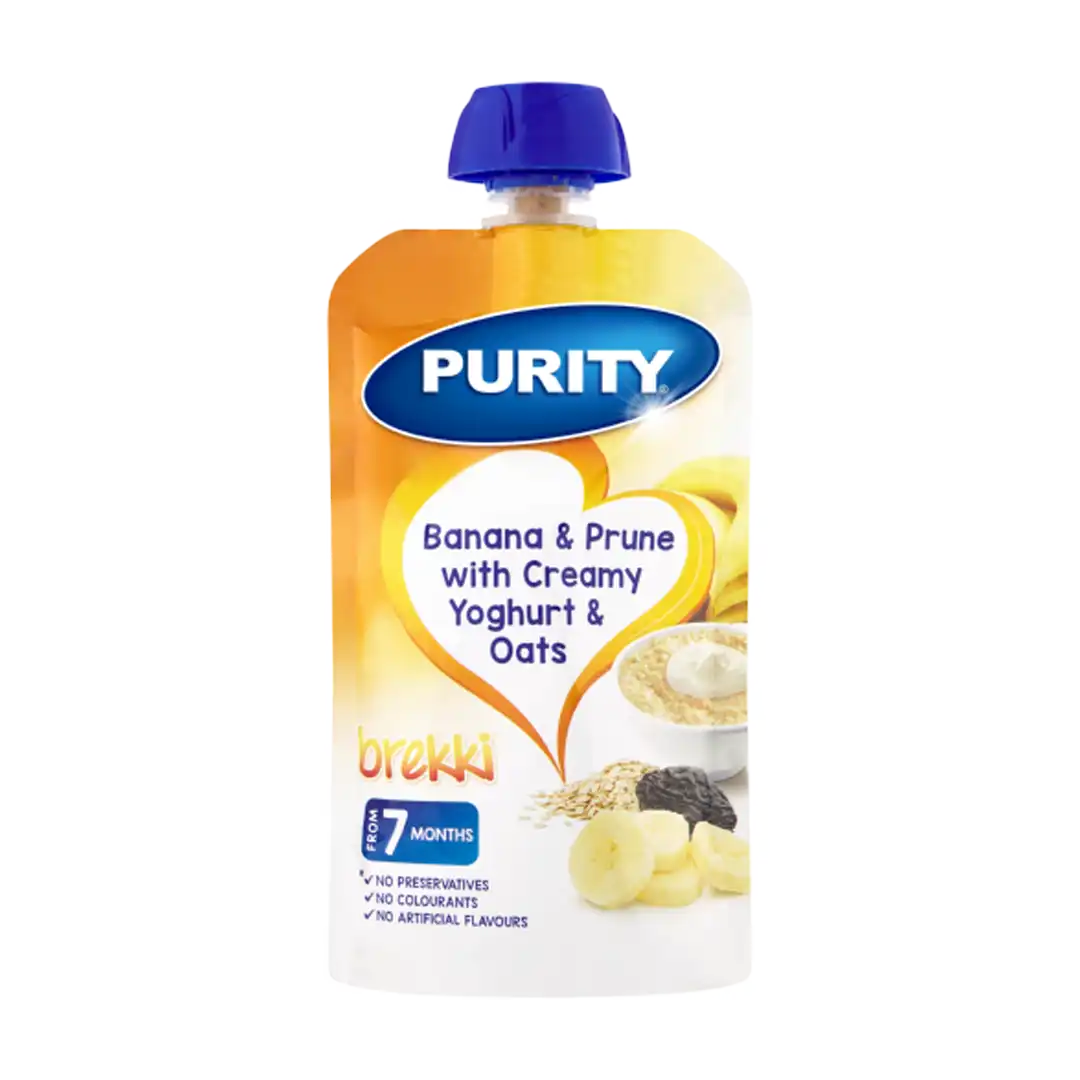 Purity Pouches Breakfast Banana & Prune with Yoghurt & Oats, 110ml