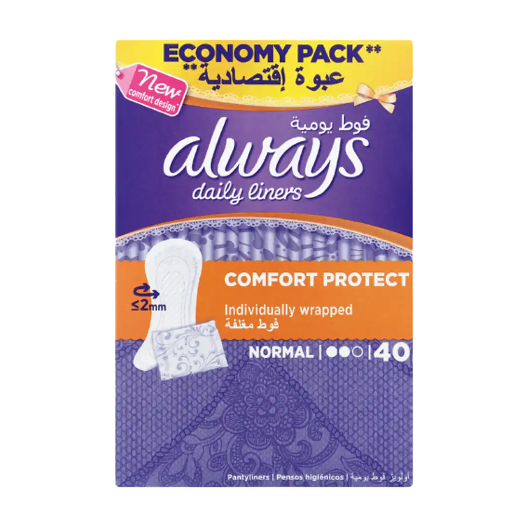 Always Daily Liners Comfort Protect Normal, 40's