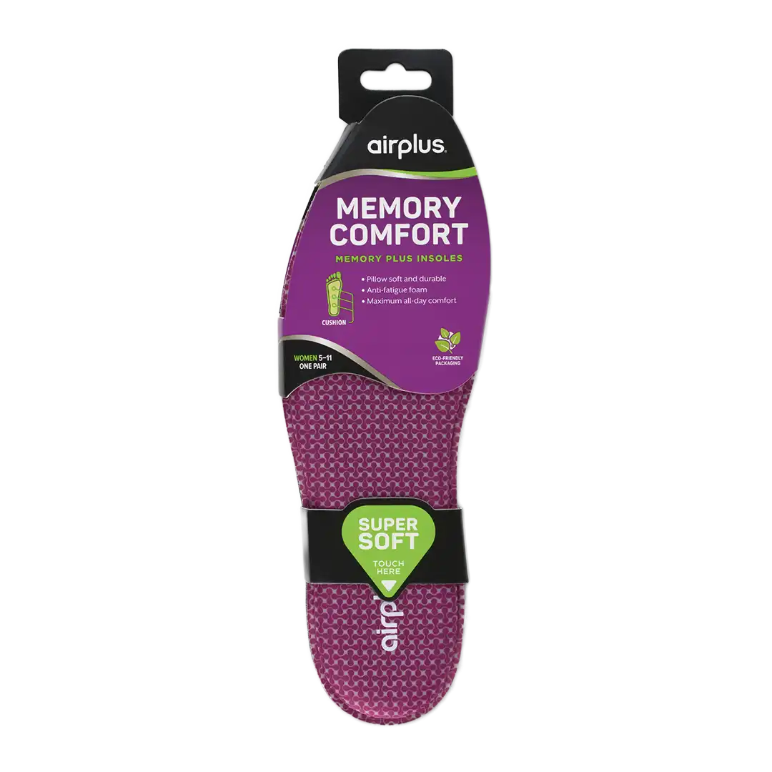 Airplus Memory Comfort Insoles Cushion Support Shoes Inserts Women, Size 5-11