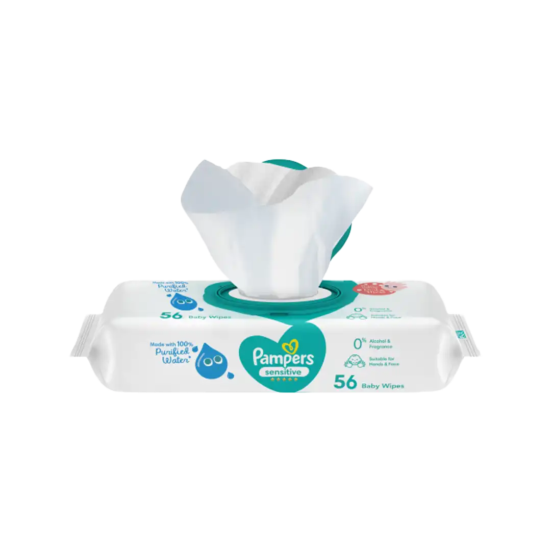 Pampers Baby Wipes Sensitive Protect (Hard Cover Lid), 56's