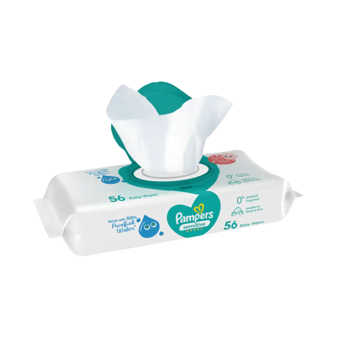 Pampers Baby Wipes Sensitive Protect (Hard Cover Lid), 56's