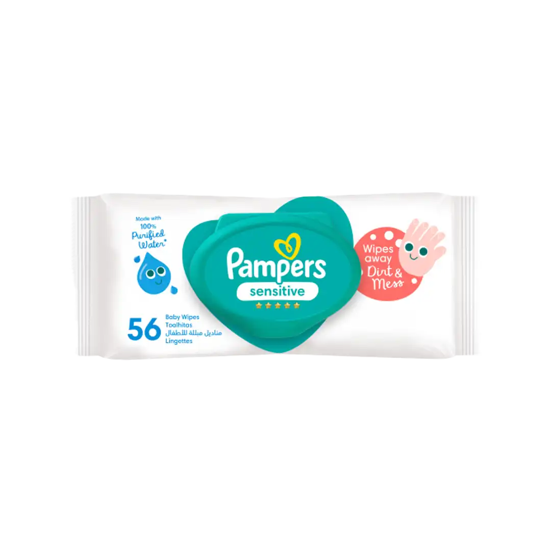 Pampers Baby Wipes Sensitive Protect (Hard Cover Lid), 56's