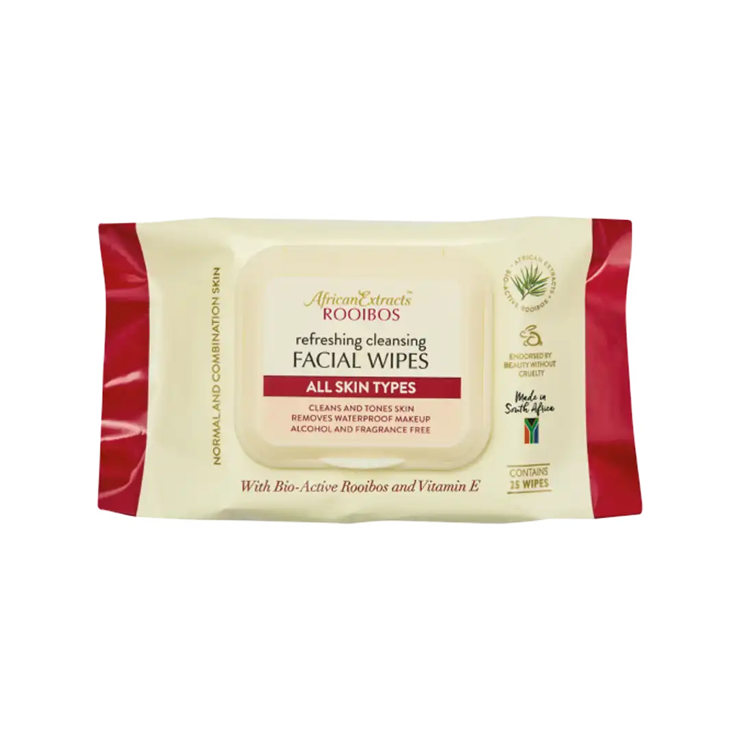 Rooibos Refresh Cleansing Facial Wipes All Skin Types, 25's