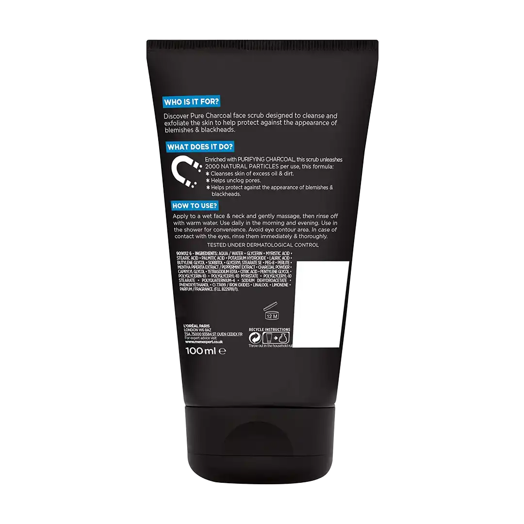 L'Oréal Paris Men Expert Pure Charcoal Face Scrub, 100ml