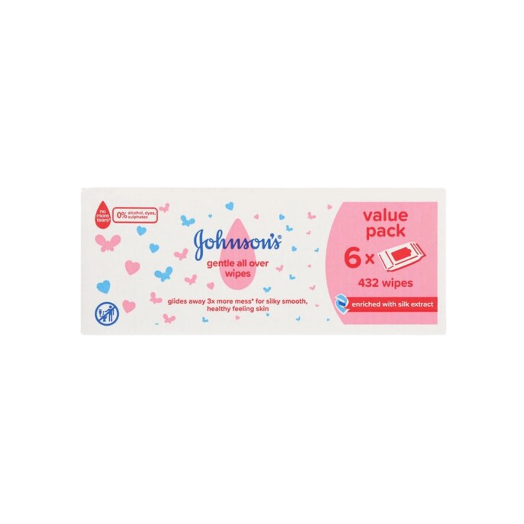 Johnson's Baby Wipes Gentle All Over, 432's
