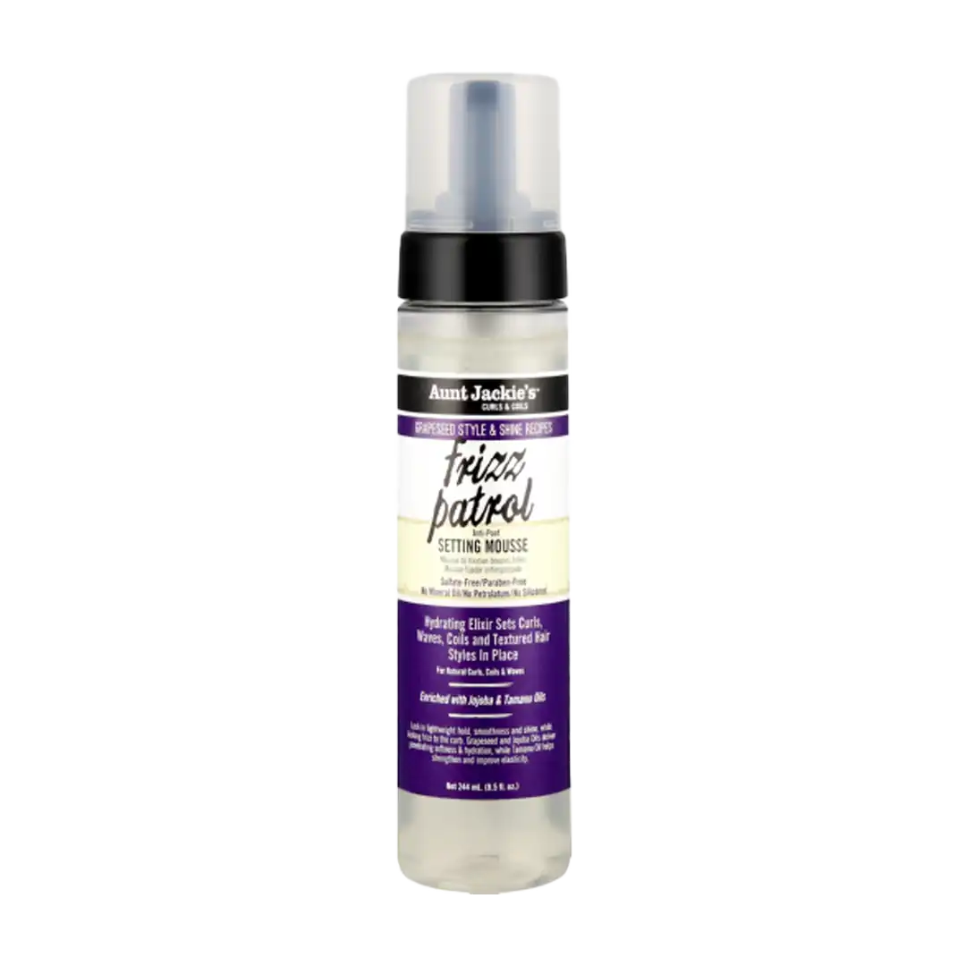 Aunt Jackie's Frizz Patrol Grapeseed Twist & Curl Setting Mousse, 244ml