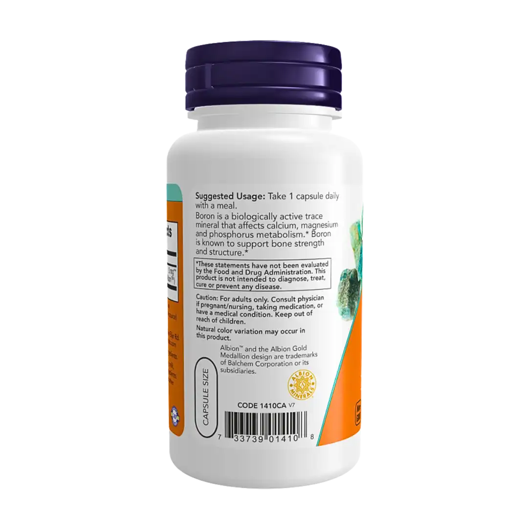 NOW Foods Boron 3mg Veg Capsules, 100's