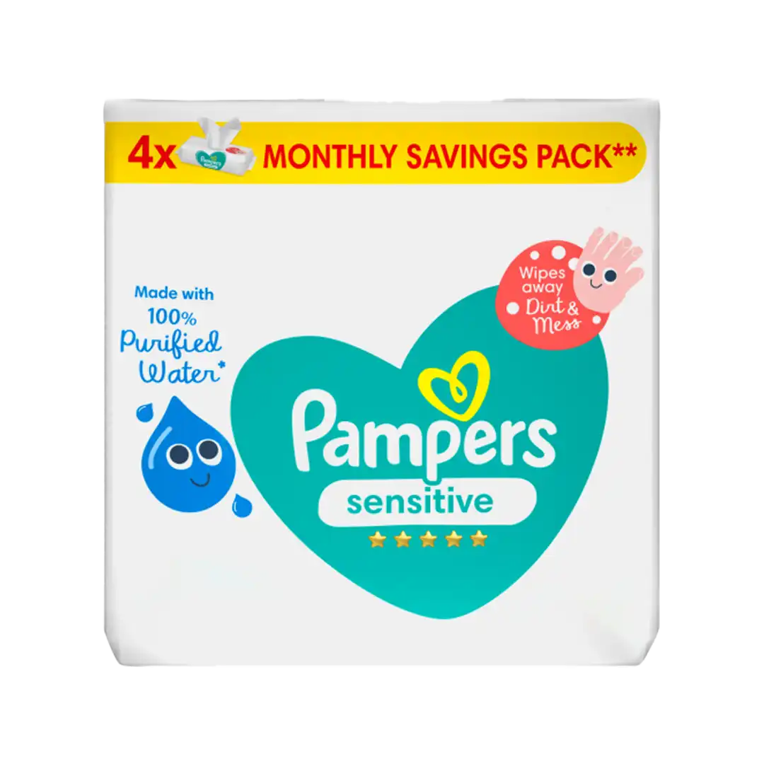 Pampers Baby Wipes Sensitive, 4x56's