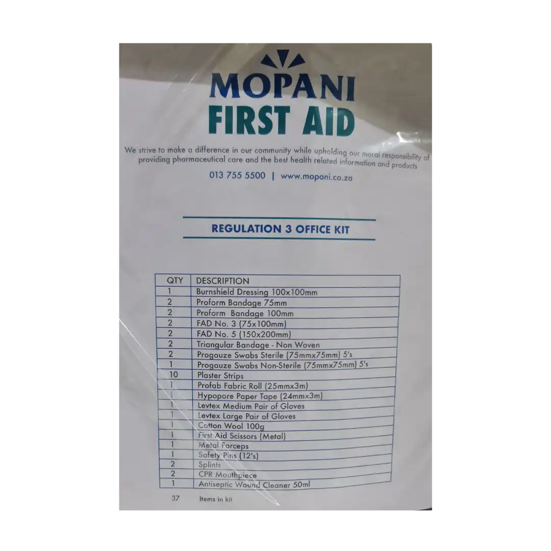Mopani Regulation 3 First Aid, Refill Pack