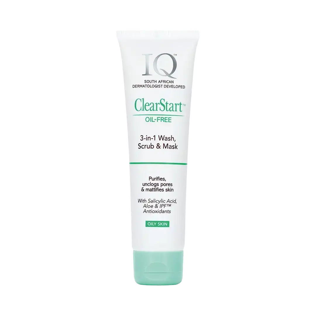 IQ ClearStart 3-in-1 Wash, Scrub & Mask, 100ml