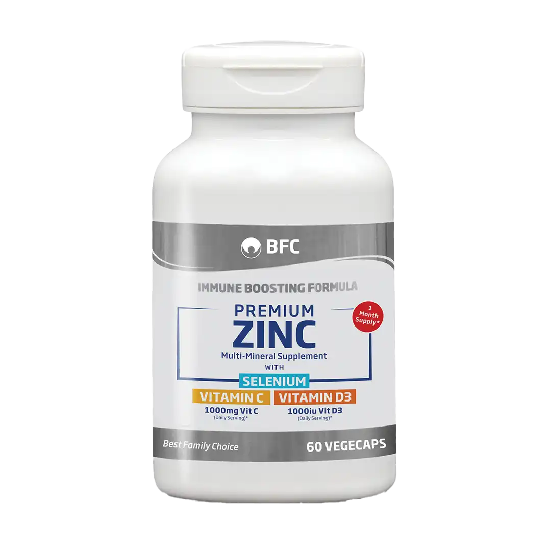 BFC Premium Zinc with Selenium Vitamin C & Vitamin D3 Capsules, 60's
