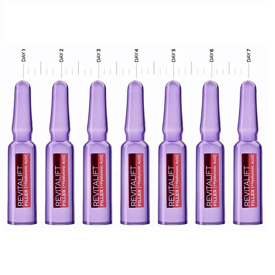 L'Oréal Revitalift Filler Repluming Hyaluronic Acid Ampoules, 7 x 1.3ml