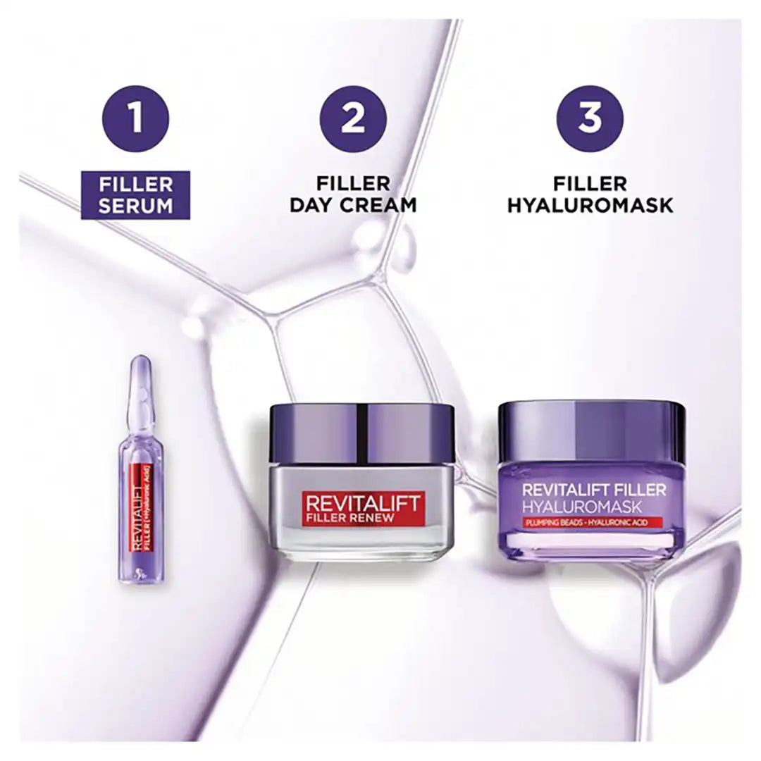 L'Oréal Revitalift Filler Repluming Hyaluronic Acid Ampoules, 7 x 1.3ml