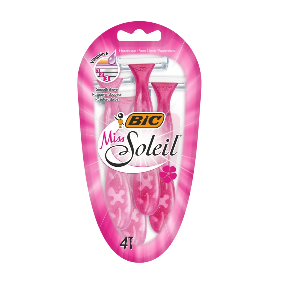 Bic Miss Soleil Women's 3 Blade Disposable Razors, 4's