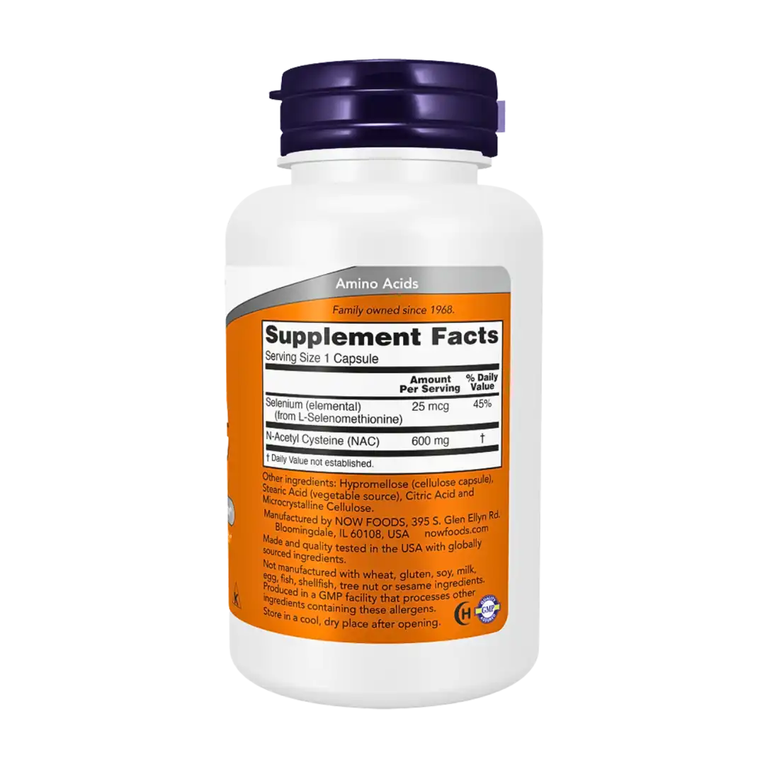 NOW Foods NAC 600mg Capsules, 100's