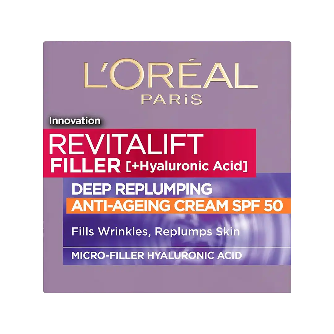 L'Oréal Revitalift Filler +Hyaluronic Acid Deep Replumping Anti-Ageing Day Cream SPF50, 50ml