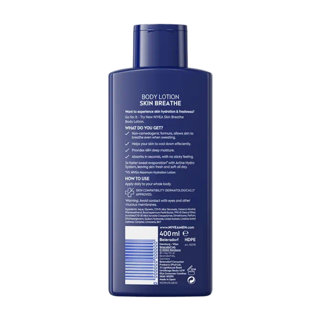 Nivea Men Skin Breathe Body Lotion, 400ml