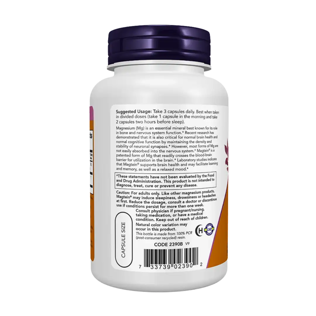 NOW Foods Magtein Veg Capsules, 90's