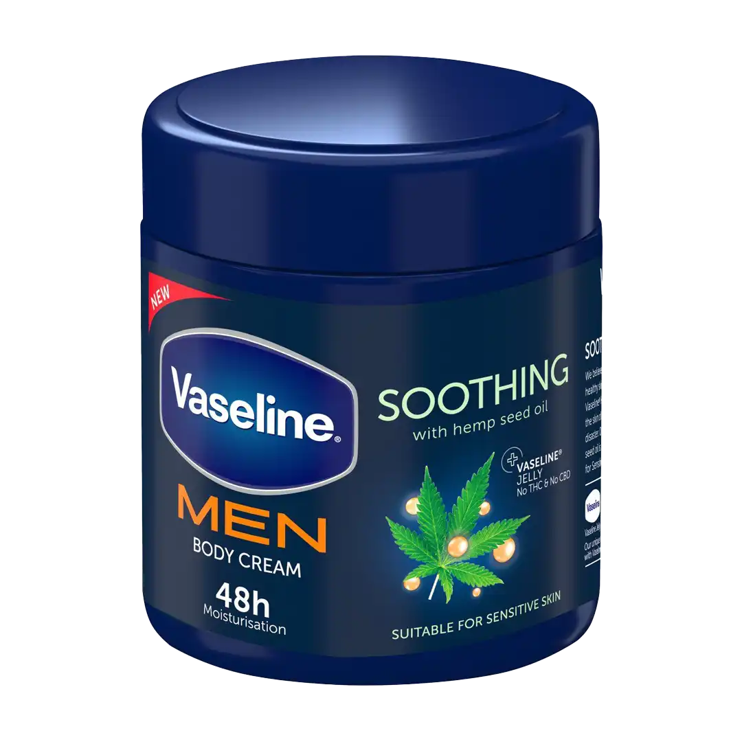 Vaseline Mens Body Cream Soothing, 400ml