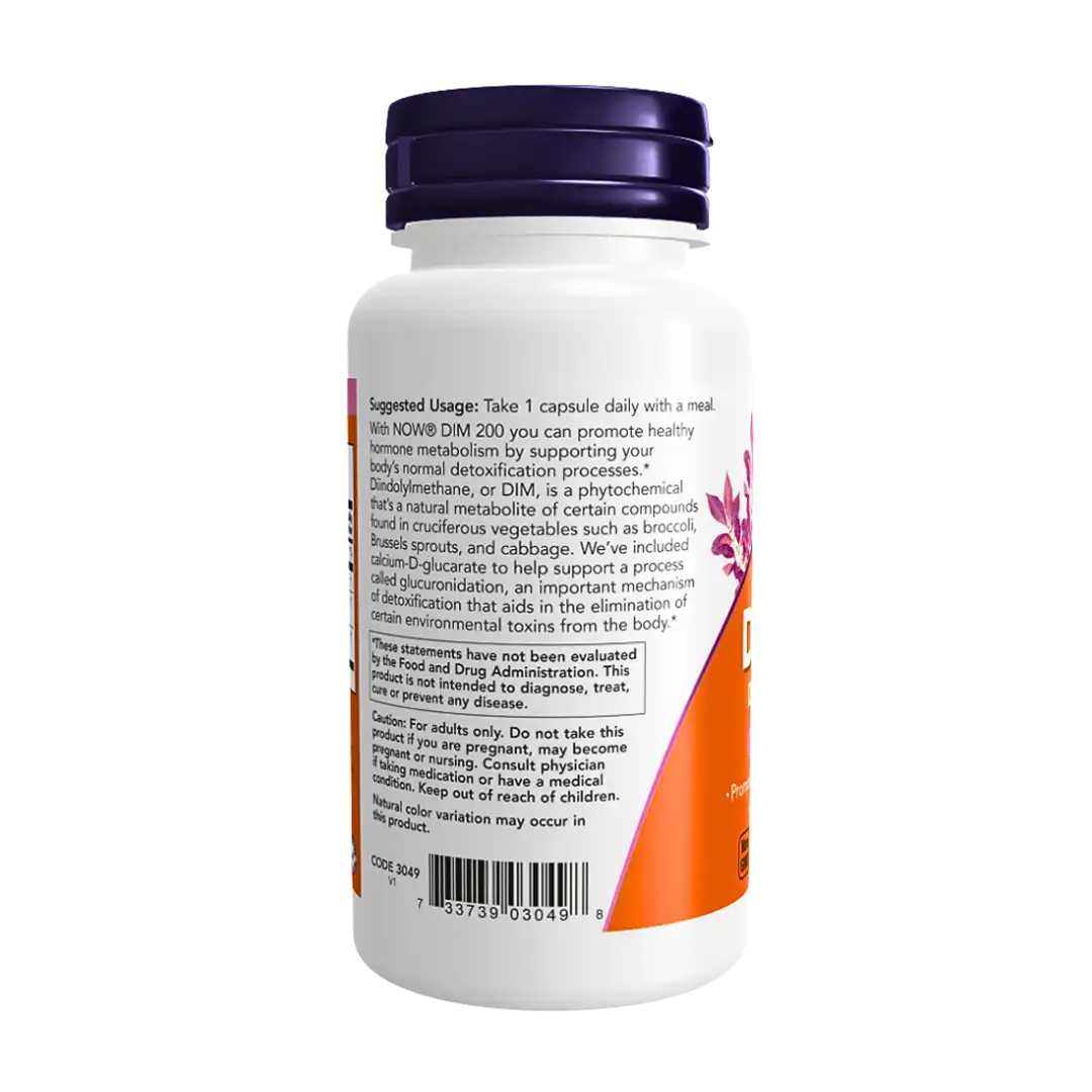 NOW Foods DIM 200 Veg Capsules, 90's