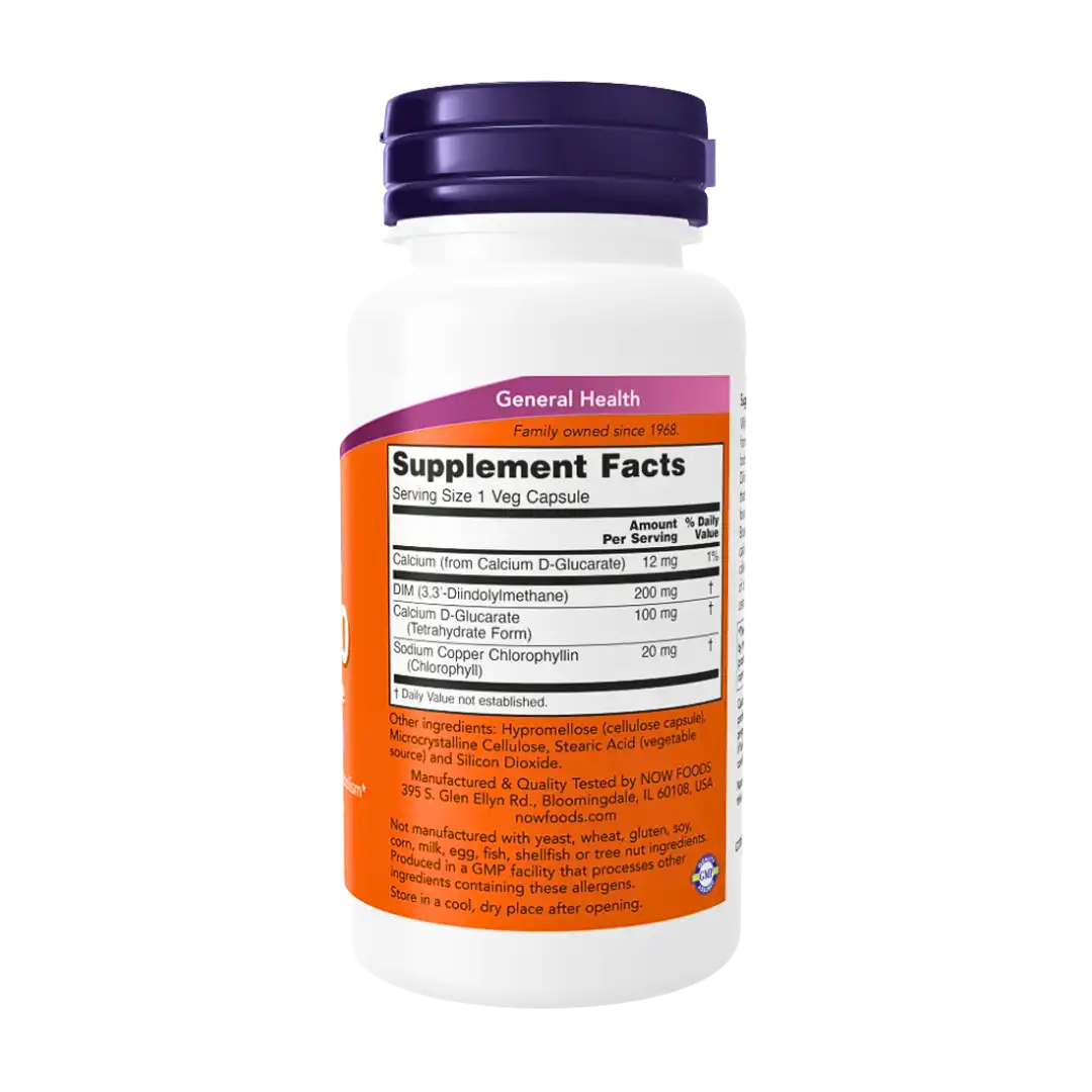 NOW Foods DIM 200 Veg Capsules, 90's