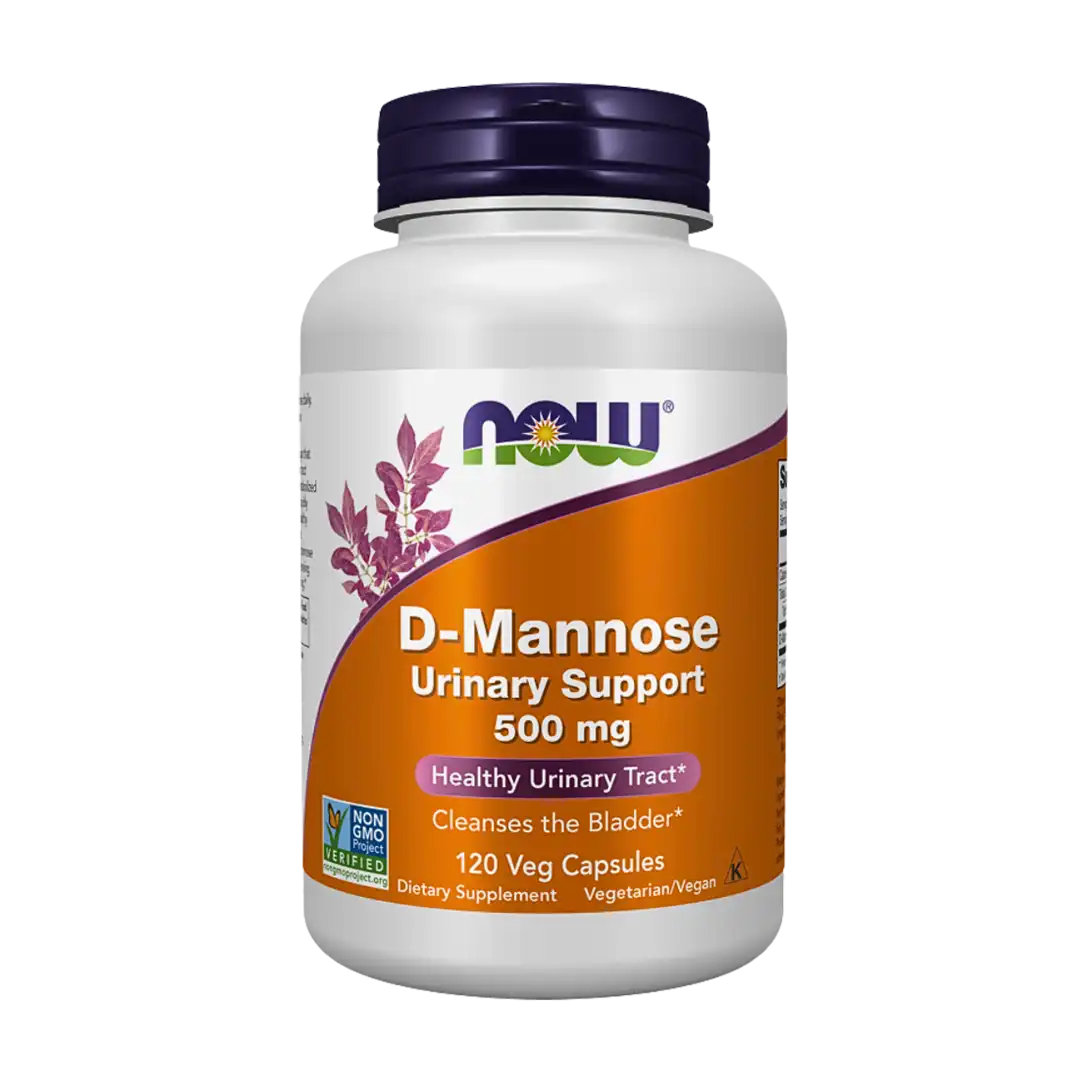 NOW Foods D-Mannose 500 mg Veg Capsules, 120's