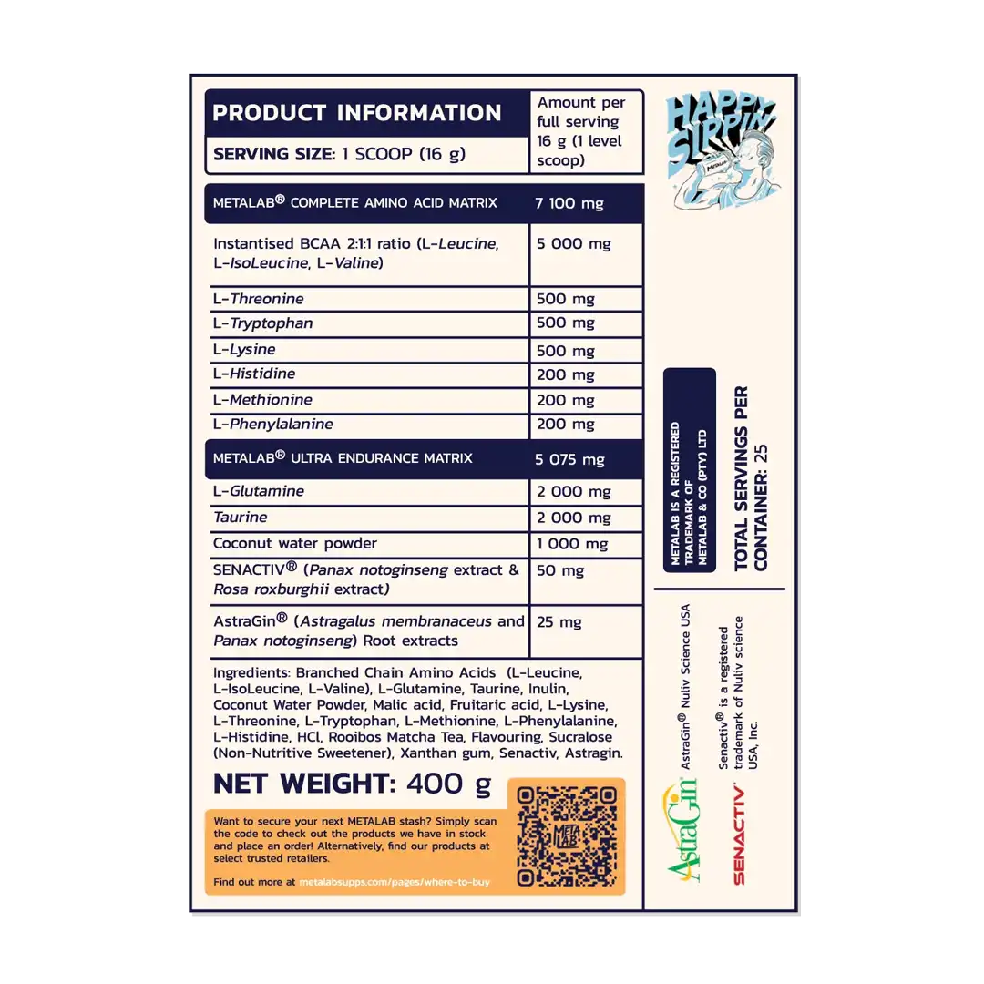 Metalab Moonwalk Premium BCAAs and EAAs Mango Ice Tea, 25 Servings