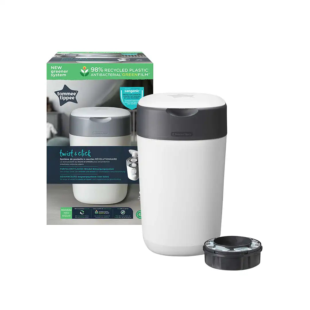 Tommee Tippee Twist & Click Advanced Nappy Bin, Green