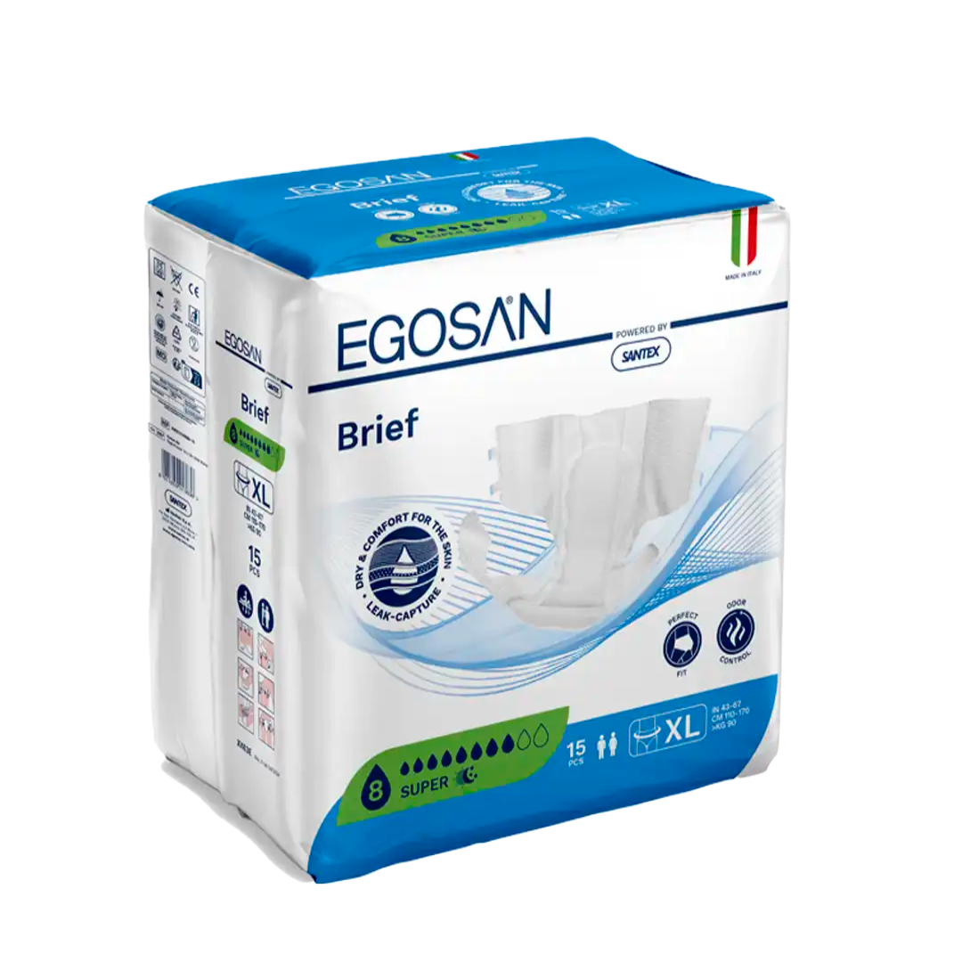 EGOSAN Super Adult Diaper All-in-one Brief, 15's Assorted