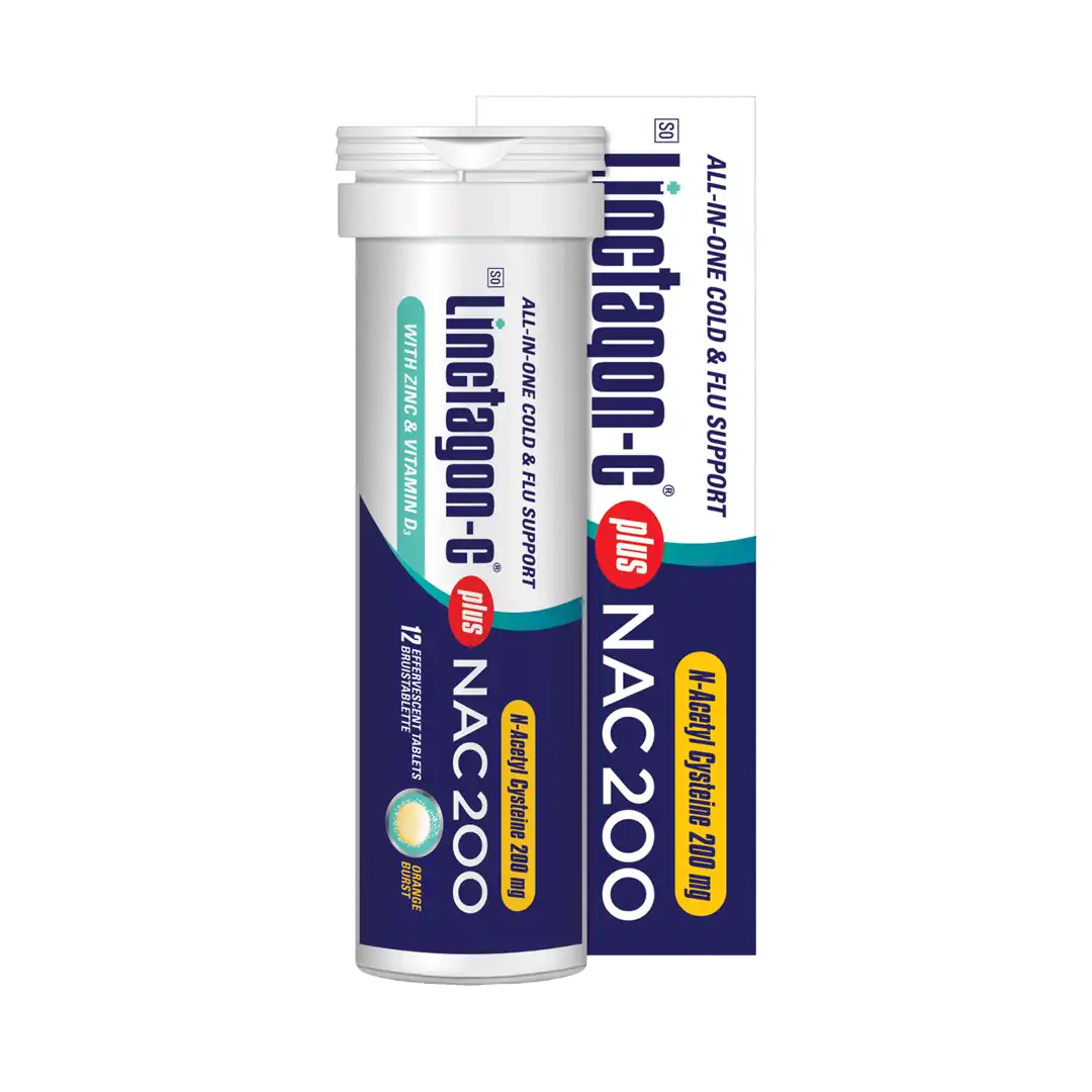 Linctagon-C Effervescent Tablets Orange plus NAC 200, 12's