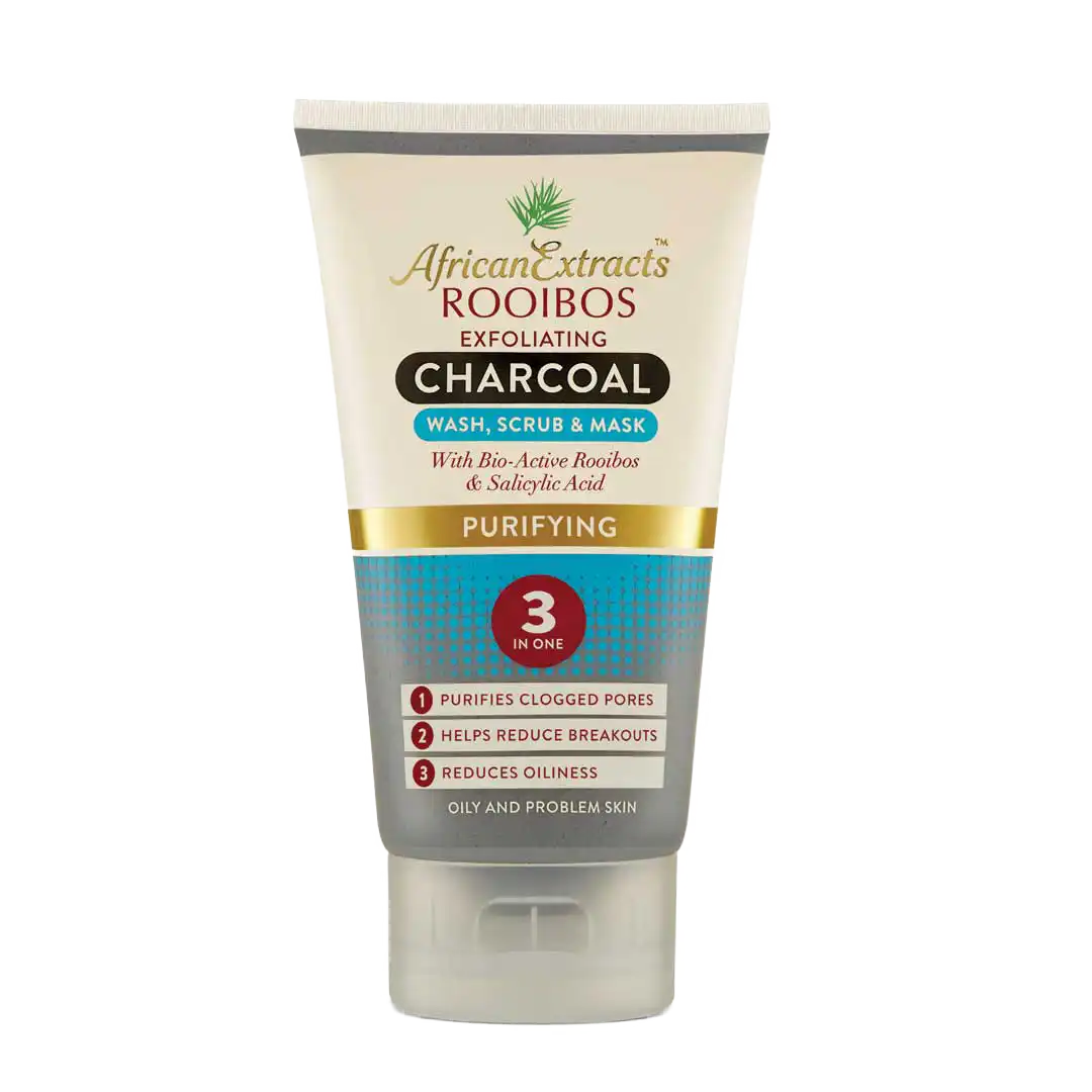 Rooibos Charcoal 3-in-1 Wash Scrub & Mask, 150ml