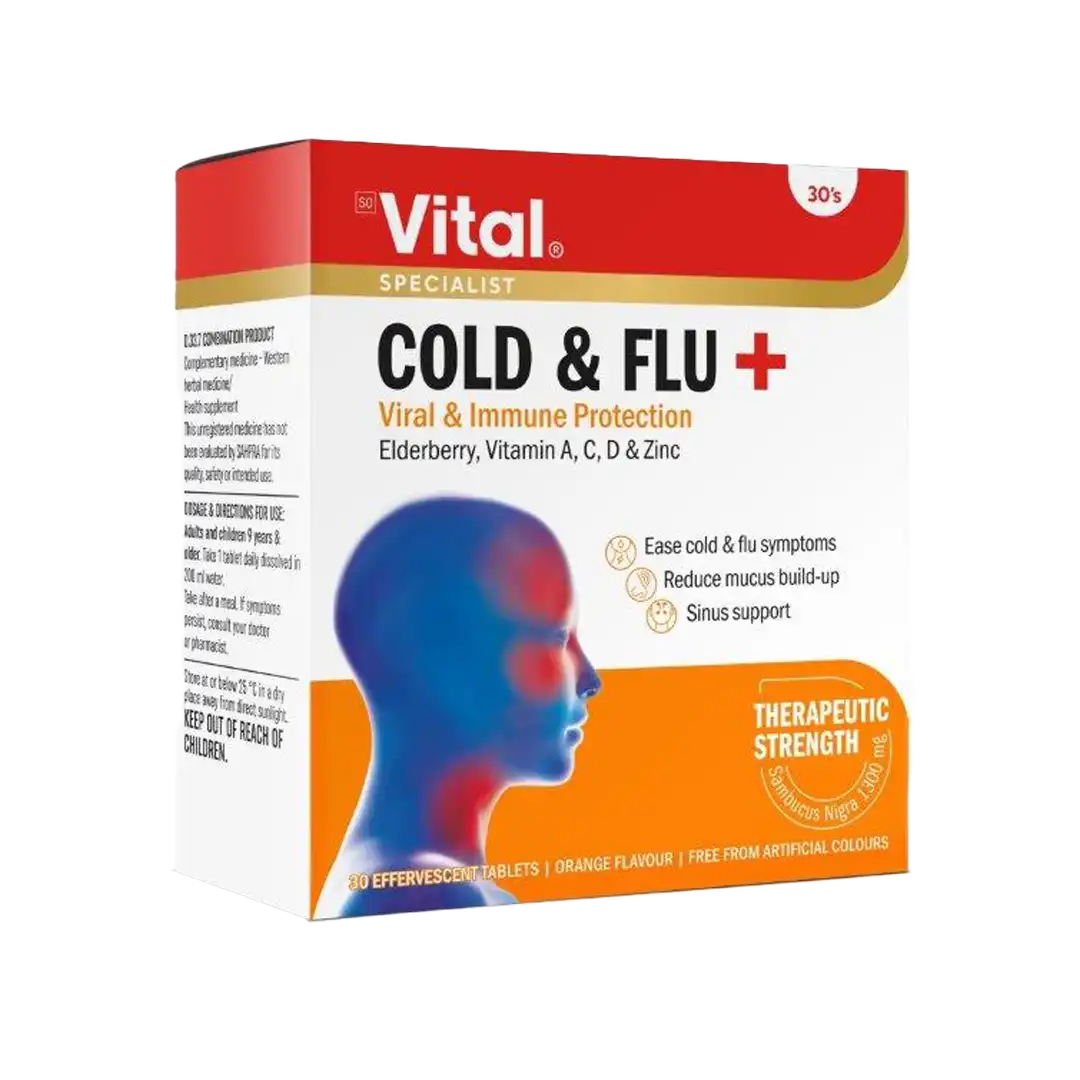 Vital Cold & Flu Plus Effervescent, 30's