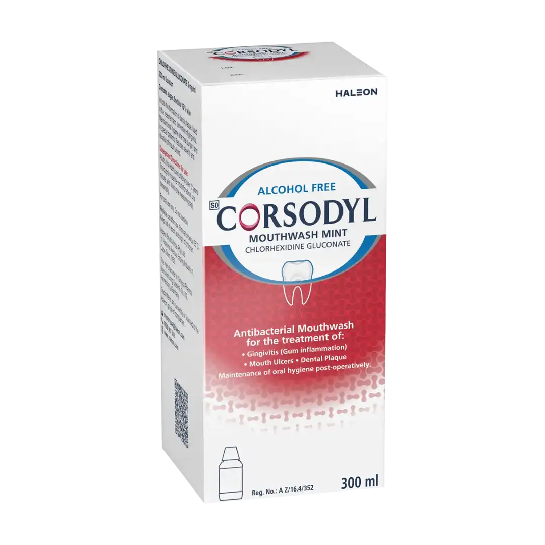 Corsodyl Alcohol Free Mouthwash Mint, 300ml