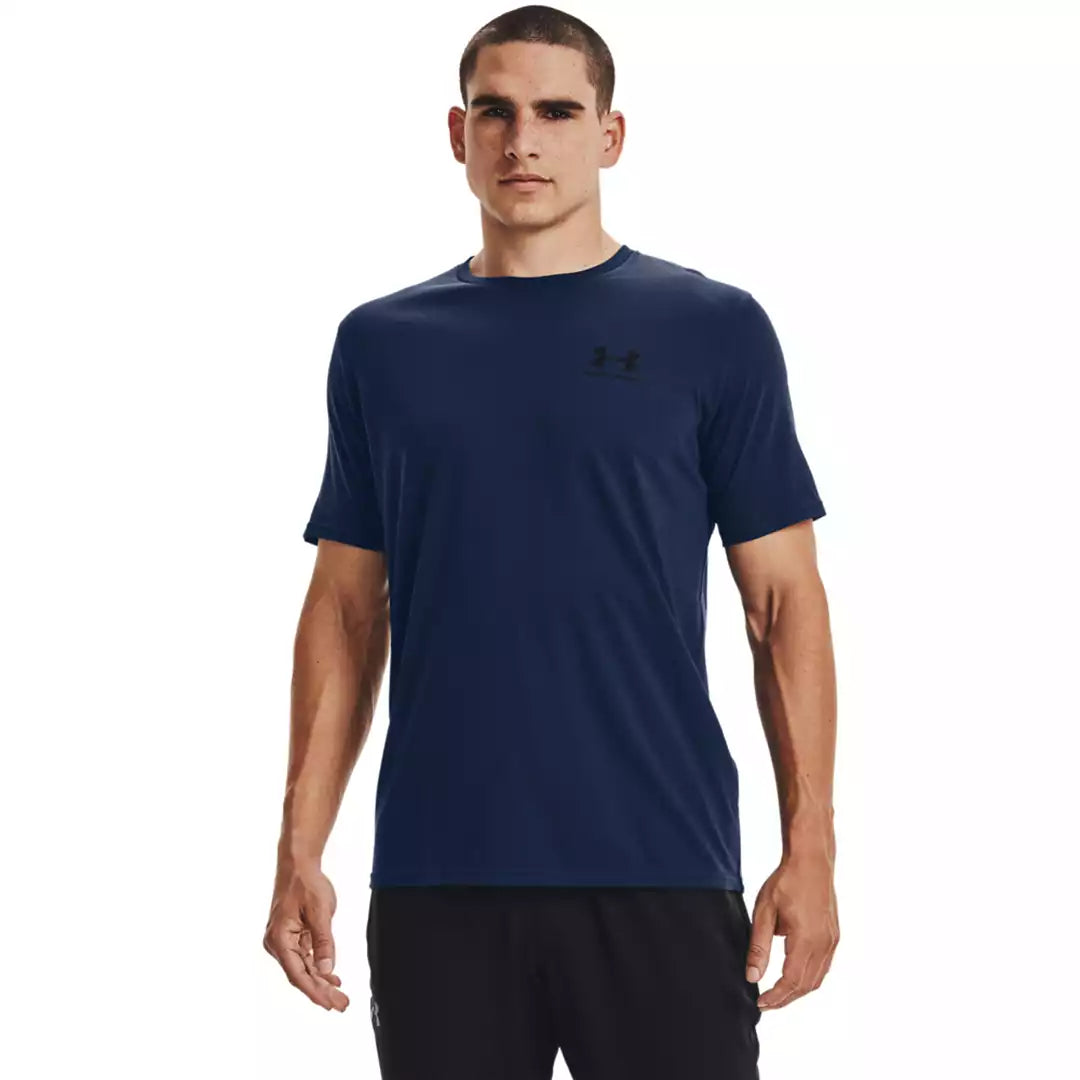 UA Men's Sportstyle Left Chest Short Sleeve Navy