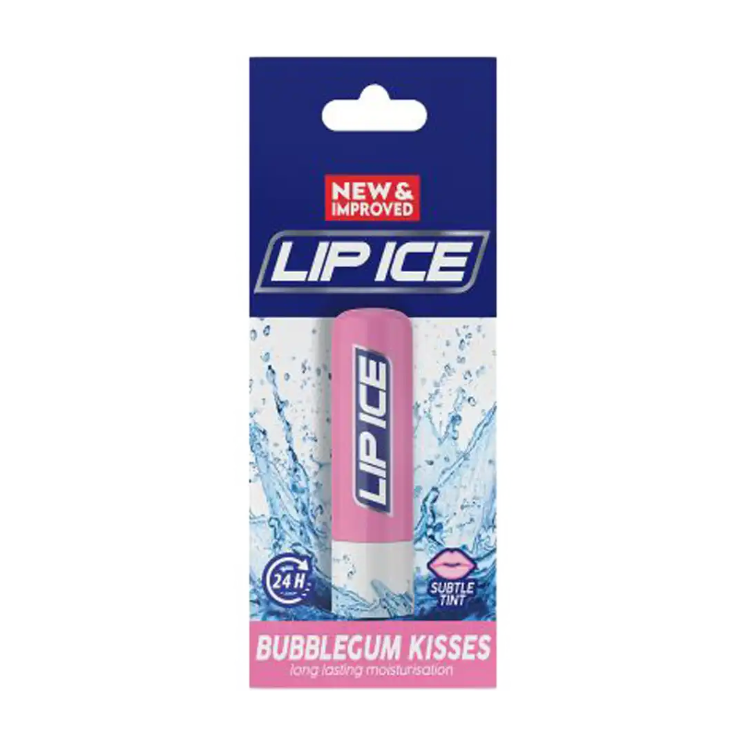 Lip Ice Lip Balm Tint, Bubbelgum Kisses with Vit. E and Shea Butter